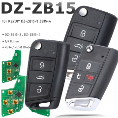 KEYDIY KD DZ-ZB15-3 DZ-ZB15-4 Teclado inteligente con 3/4 botones Carcasa de llave para Volkswagen 5C 5A MQB48 MQB49 46 47 48 49 4A Tipo