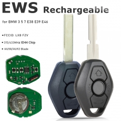 Rechargeable Battery LX8 FZV EWS 315MHz/433MHz ID44 Replacement Key for BMW 3 5 7 E38 E39 E46 Remote Key Fob HU92/HU58