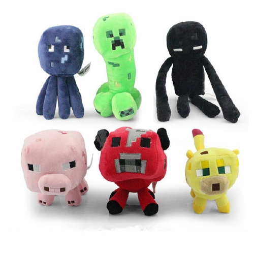 My World Plush Toys Stuffed Animals Creeper Enderman Mooshroom 6Pcs Set 18cm/7inch