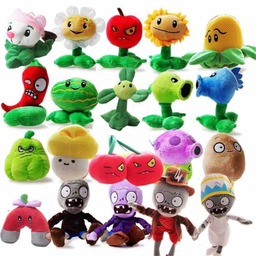 20Pcs Plants VS Zombies Plush Toys Stuffed Animals 15-20cm/6-8Inch Tall