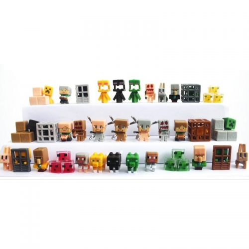 36Pcs Set MineCraft MC Block Mini Figure Toys 3rd Generation 3cm/1.2inch