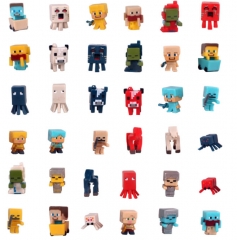 36Pcs Set MineCraft MC Block Mini Figure Toys 2nd Generation 3cm/1.2inch