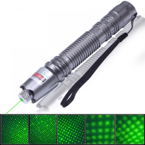 2000MW High Power Green Laser Pointer Aluminium Alloy Laser Pen with Starry Cap