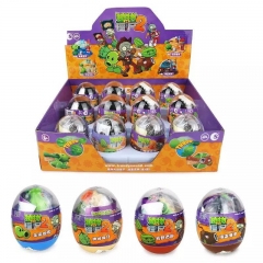 Plants vs Zombies Compatible Building Blocks Shooting Toys in Easter Eggs 4Pcs Set