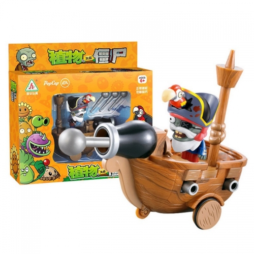 Plants Vs Zombies Action Figure ABS Shooting Toy Model Pirate Ship