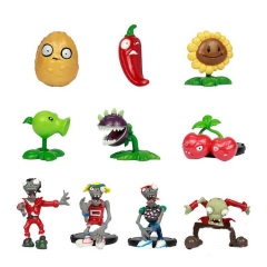 10Pcs Set Plants vs Zombies Series Game Role PVC Minifigure Display Toys 2-3inch