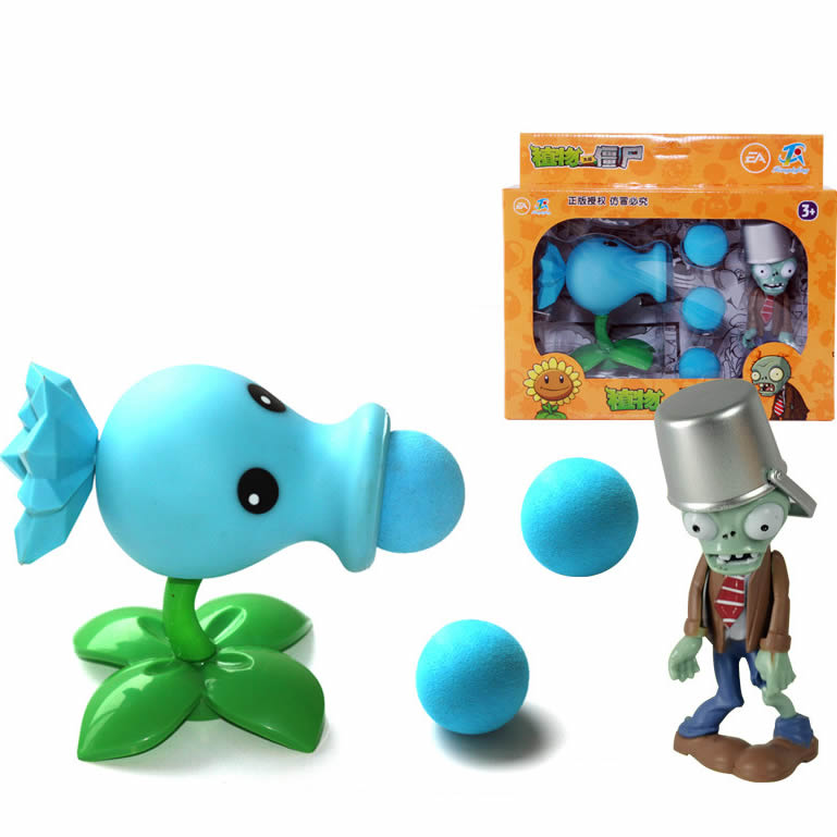 Plants Vs Zombies Action Figure Toys Coconut Cannon Peashooter Akee Shooting Dolls In T Box 1754