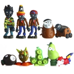 10Pcs Set Plants vs Zombies 2 Toys PVC Action Figures Coconut Cannon 2-3inch