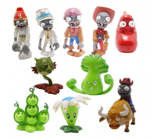 10Pcs Set Plants Vs Zombies 2 Wonderful Time Tour of Egypt Mini Figures 10 Pieces with Bloomerang Bonk Choy and Peapod Set