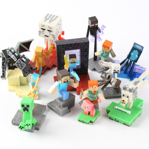 10Pcs Set MineCraft Mini Figure Toys PVC Action Figures 4-7cm/1.6-2.8Inch Tall