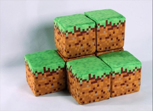 MINECRAFT Stuffed 5 Plush Foam Game Grass Lawn Microsoft Block Cube Mojang