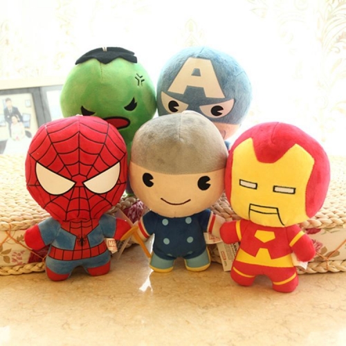 Marvel's The Avengers Super Heroes Plush Toys Stuffed Animals Set 5Pcs 20cm/8Inch Tall