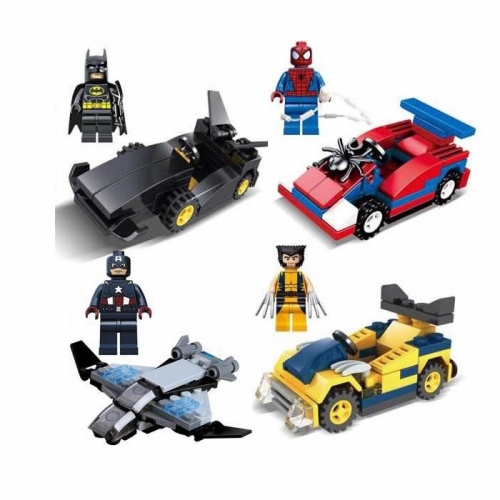 Super Heroes Batman Superman Spider Man Lego Compatible Building Blocks Mini Figure Toys 4Pcs Set SY184