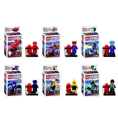 Big Hero 6 Lego Compatible Minifigures Block Mini Figure Toys 6Pcs Set