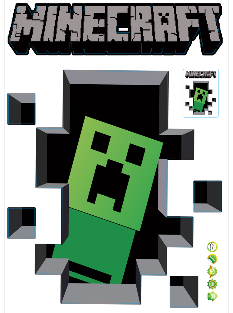 Download HD Minecraft Creeper Face Wall Decals Stickaz - Minecraft