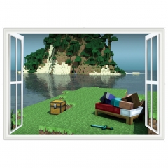 Minecraft 3D Landscape Wall Stickers Decorative Wall Decal 6019 50x70cm