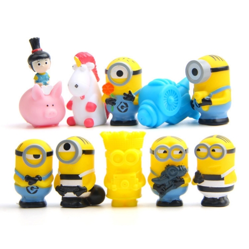 10Pcs DESPICABLE ME The Minions Action Mini Figures Soft Rubber Toys 5.6cm/2.2inch Tall