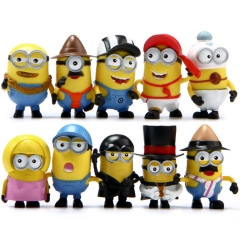 10Pcs DESPICABLE ME 2 The Minions PVC Action Mini Figure Toys 5.5-6.5cm/2.1-2.6inch Tall