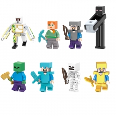 8Pcs Set MineCraft Compatible Steve Block Mini Figure Toys 81033