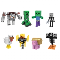 8pcs Set Minecraft Lego Compatible Redstone Golem Block Mini Figure Toys