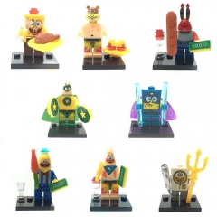 8Pcs Set Spongebob Squarepants Lego Compatible Block Mini Figure Toys JR231