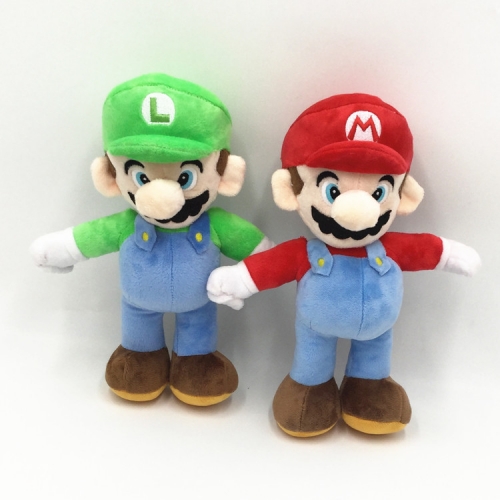 Super Mario Plush Toys Mario / Luigi Stuffed Dolls 25cm/10Inch Tall