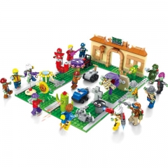 Plants Vs Zombies The Crazy Backyard Model Building Kit Blocks Mini Figure Toys 687Pcs JX90086