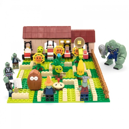 Plants Vs Zombies Compatible The Maze Building Blocks Mini Figure Toys 595Pcs JX90070