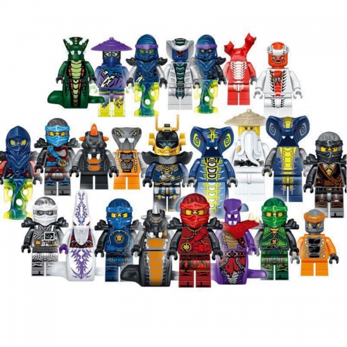 24Pcs Set Ninjago Minifigures Lego Compatible Building Sets Block Mini Figure Toys with Weapons