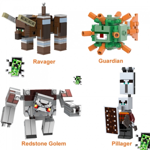 4pcs Set Minecraft Lego Compatible Building Block Toys Mini Figures Large Size
