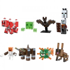 8Pcs Set MineCraft Lego Compatible Mooshroom Slime Bat Building Blocks Mini Figure Toys X0298