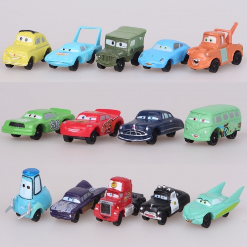 14Pcs Cars Lightning McQueen Chick Hicks Action Figures Garage Kits PVC Toys 0.8Inch