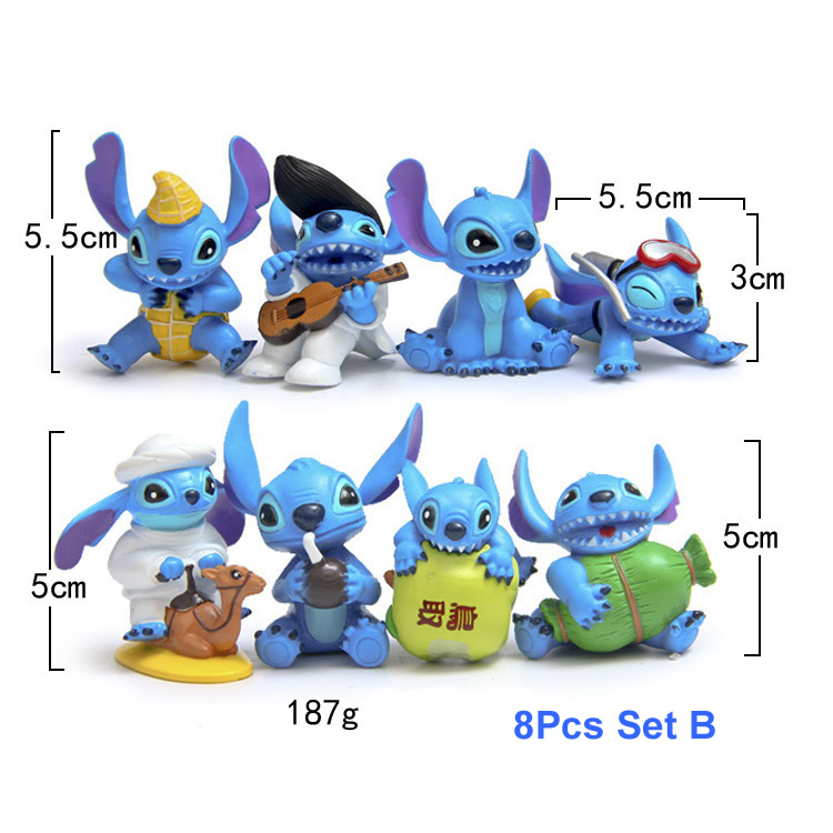 8PCS/SET Cute Disney Lilo & Stitch Mini Action Figures PVC Toys Dolls  6cm/2