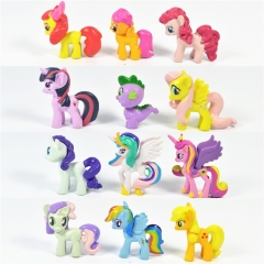 12Pcs Set My Little Pony Action Figures PVC Toys 3-5cm/1.2-2.0inch Tall