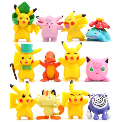 12Pcs Pokémon Pokemon Action Figures Mini PVC Toys 1.5-2.1Inch Tall