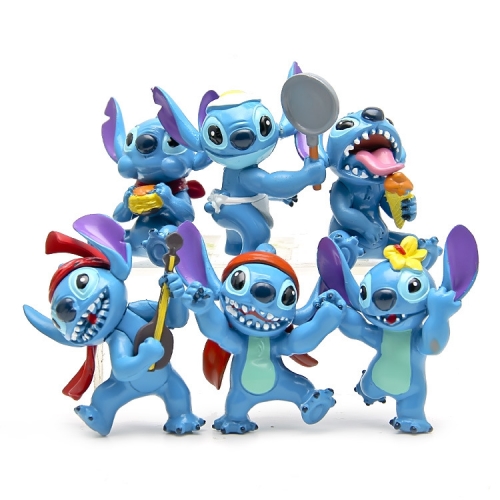 6Pcs Stitch Action Figures Mini PVC Toys 5.5-7cm/2.2-2.8" Tall