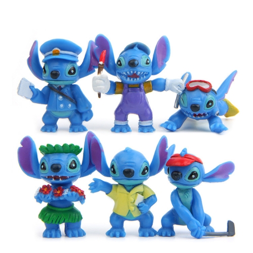 6Pcs Stitch Action Figures Mini PVC Toys 3.3-5.3cm/1.3-2" Tall