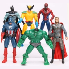6Pcs Marvel's The Avengers Super Heroes Action Figures Batman Hulk Spiderman PVC Toys 15cm/6inch Tall