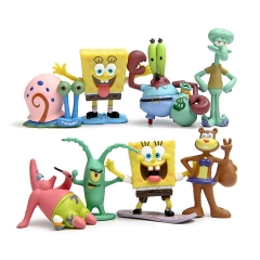 8Pcs SpongeBob SquarePants PVC Action Figures Toys 3.5-6.5cm/1.4-2.6Inch Tall