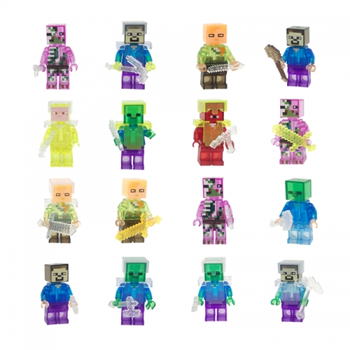 16Pcs MineCraft Lego Compatible Crystal Block Mini Figure Toys 81088