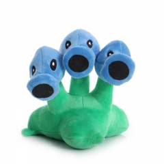 Plants vs Zombies Frozen Tri-Peashooter Plush Toy Stuffed Doll 17cm/6.7inch