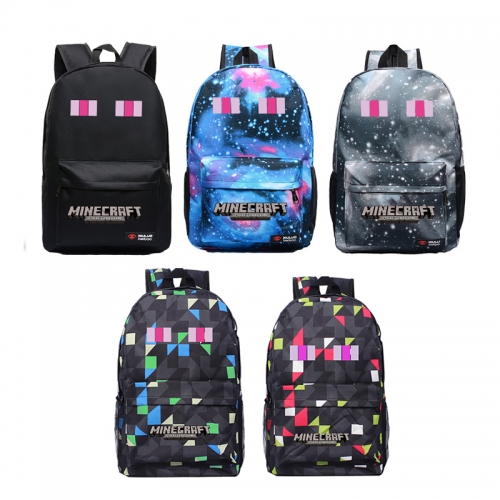 MineCraft Enderman's Eyes Pattern Backpacks Shoulder Rucksacks Schoolbags
