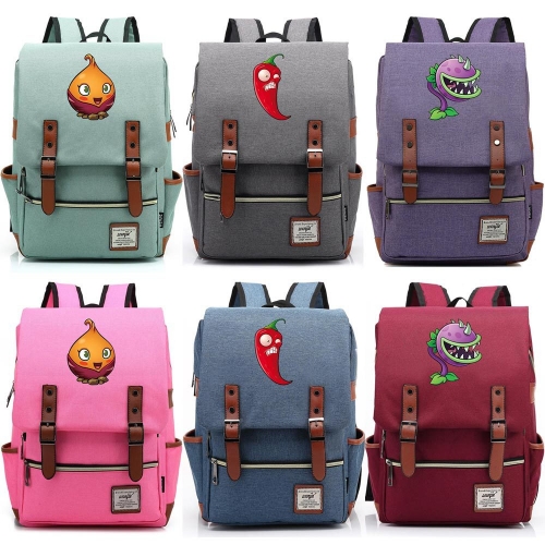 Plants Vs Zombies Backpacks Shoulder Rucksacks Schoolbags Chomper / Jalapeno / Garlic Pattern 16Inch / 14Inch