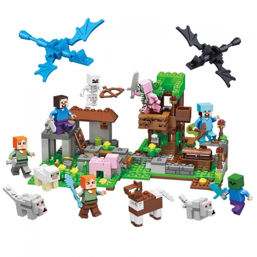 MineCraft Building Blocks The Battle Horse Jungle Scene Mini Figure Toys Set 30082