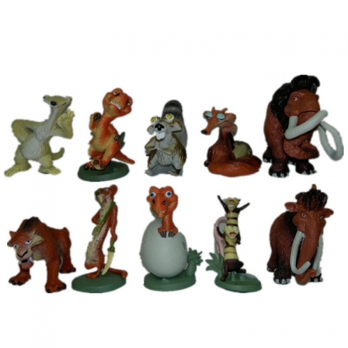 10Pcs Set Ice Age Action Figures Manny Diego Sid PVC Toys 5-8cm/2-3.2Inch Tall