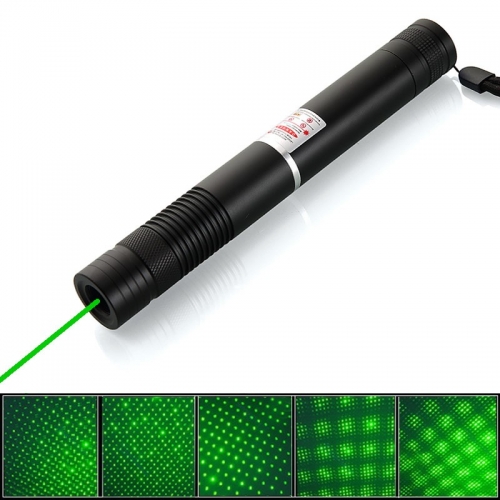 2000MW High Power 532NM Green Laser Pointer with 5 Starry Caps G008