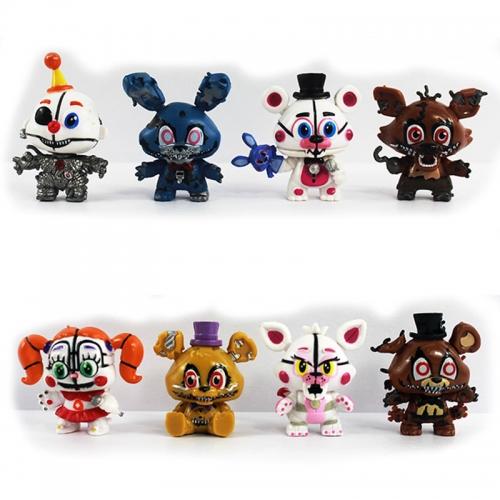 8Pcs Five Nights at Freddy's Action Figures PVC Cartoon Toys 5-6.5cm/2-2.6Inch Tall