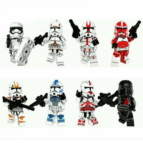 Star Wars The Clone Troopers Soldiers Blocks Mini Figure Toys Lego Compatible 8Pcs Set PG8097