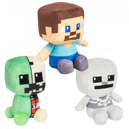 Minecraft Baby Steve Skeleton Creeper TNT Plush Toys Stuffed Dolls 20cm/8Inch