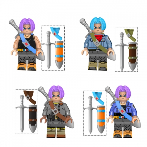 Dragon Ball Trunks Torankusu Lego Compatible Block Mini Figure Toys 4Pcs Set XP139-142